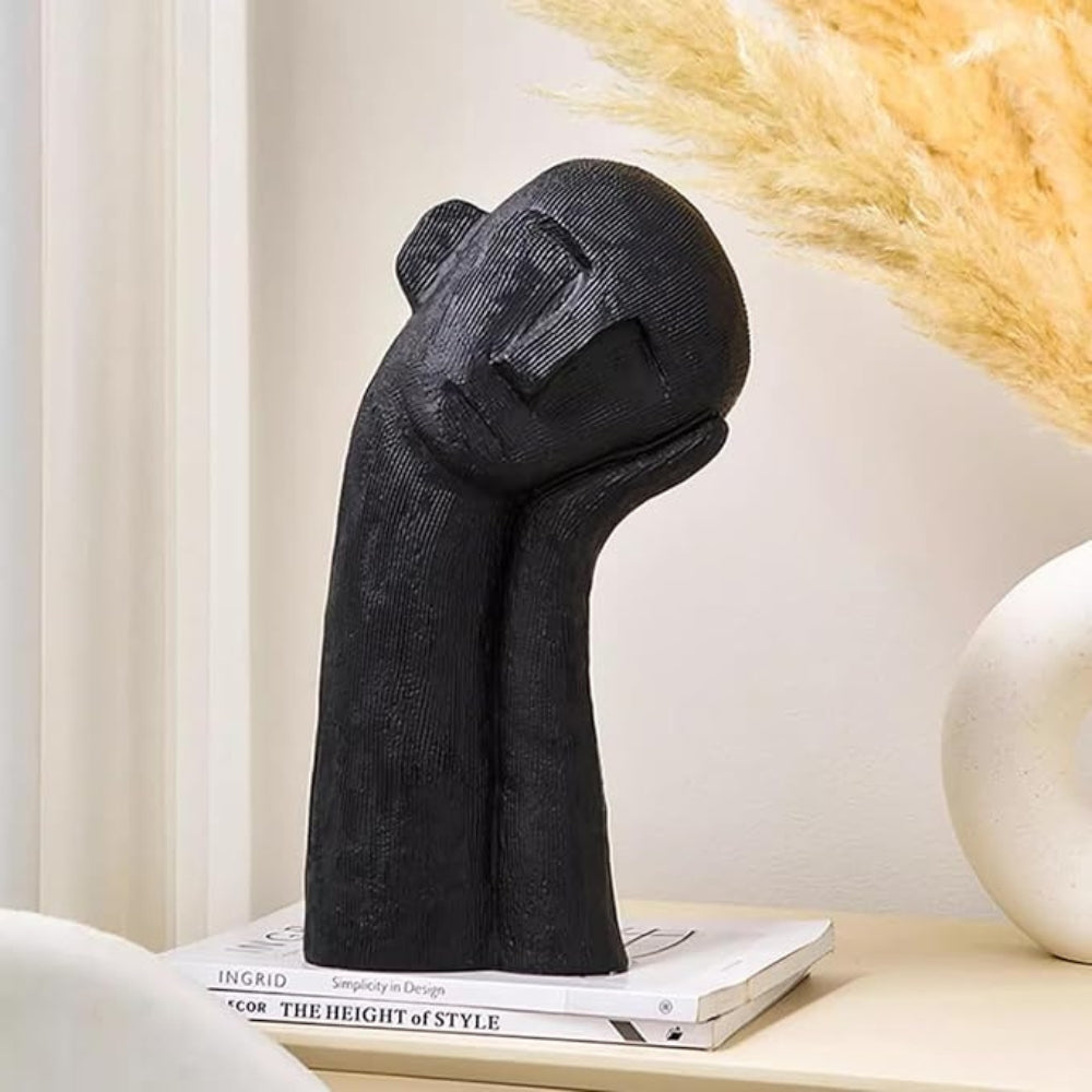 Solène – Sculpture décorative asymétrique en résine texturée et artistique