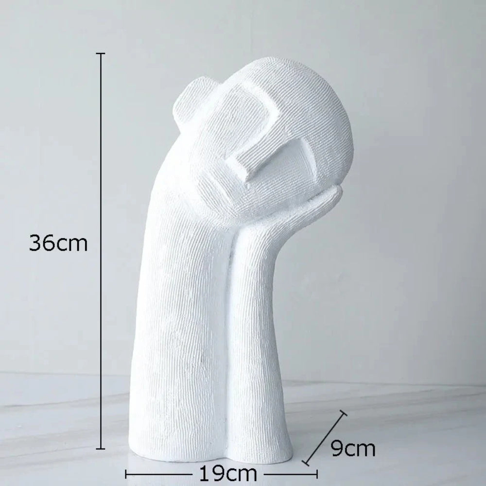 Solène – Sculpture décorative asymétrique en résine texturée et artistique