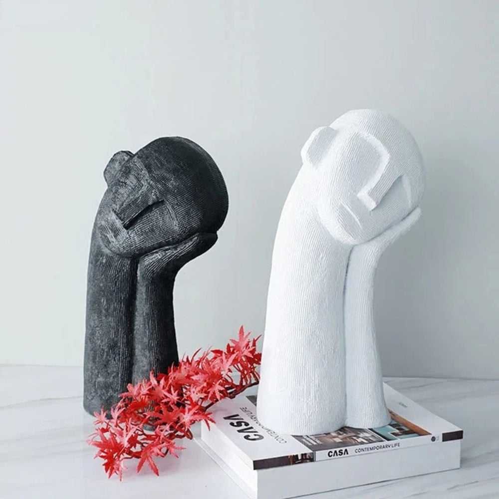 Solène – Sculpture décorative asymétrique en résine texturée et artistique