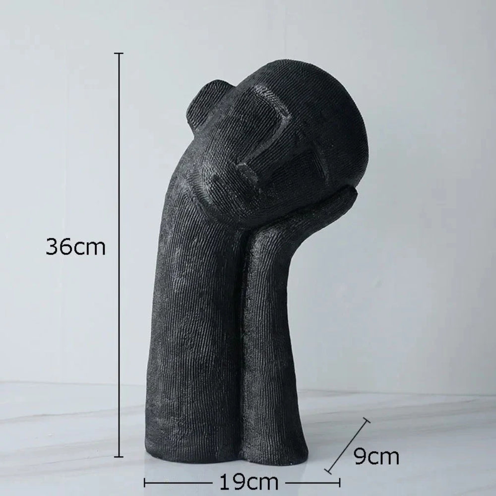 Solène – Sculpture décorative asymétrique en résine texturée et artistique