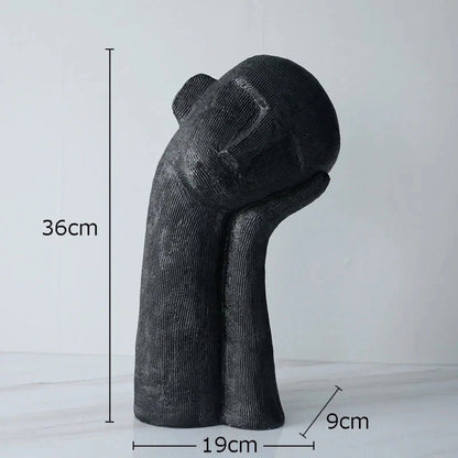 Solène – Sculpture décorative asymétrique en résine texturée et artistique