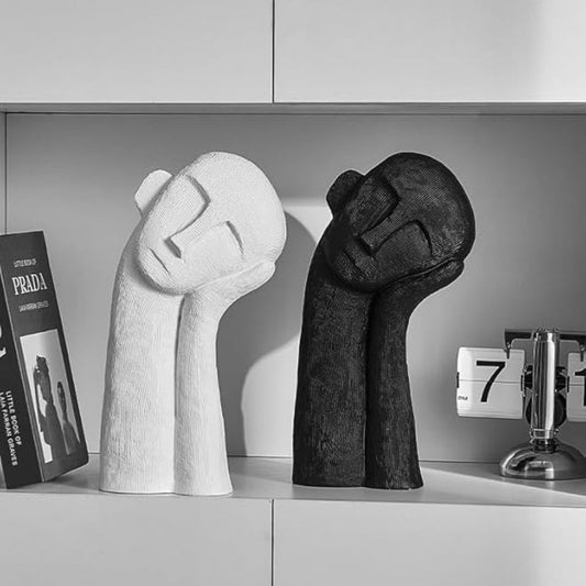 Solène – Sculpture décorative asymétrique en résine texturée et artistique