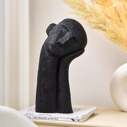 Solène – Sculpture décorative asymétrique en résine texturée et artistique