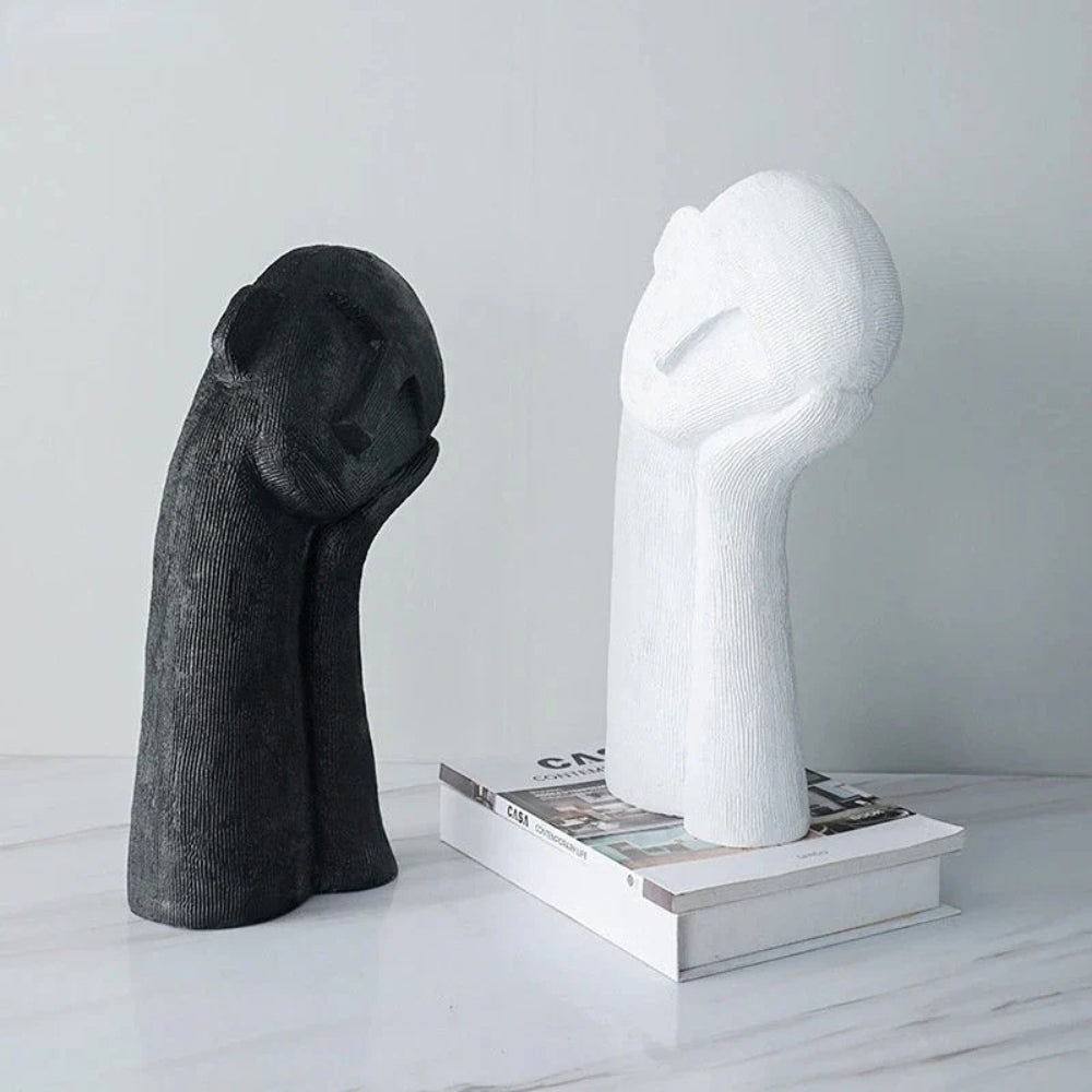 Solène – Sculpture décorative asymétrique en résine texturée et artistique