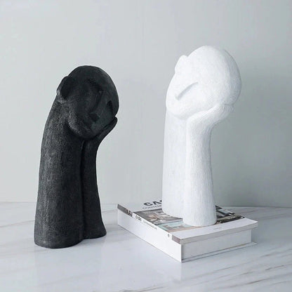 Solène – Sculpture décorative asymétrique en résine texturée et artistique