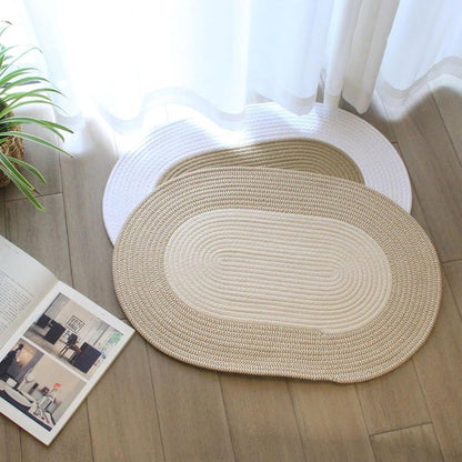 Solène – Tapis ovale en chanvre tressé naturel et artisanal