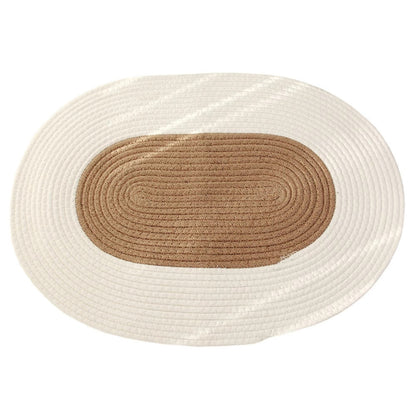 Solène – Tapis ovale en chanvre tressé naturel et artisanal
