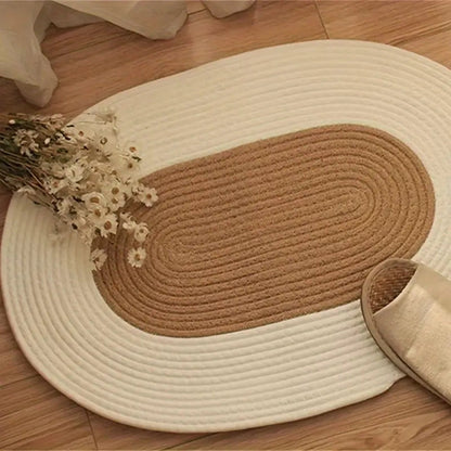Solène – Tapis ovale en chanvre tressé naturel et artisanal