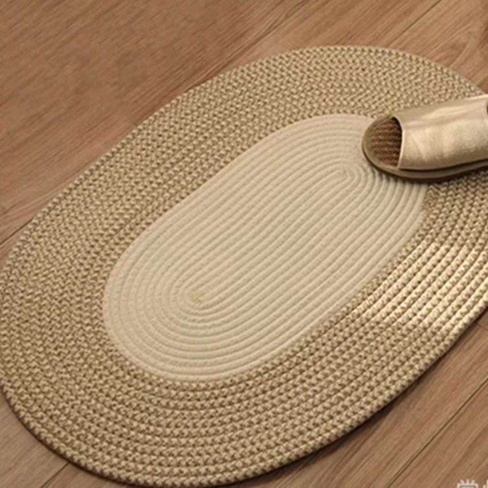 Solène – Tapis ovale en chanvre tressé naturel et artisanal