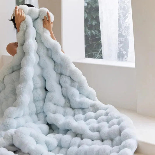 Solara – Plaid en fausse fourrure ultra-douce et texturé